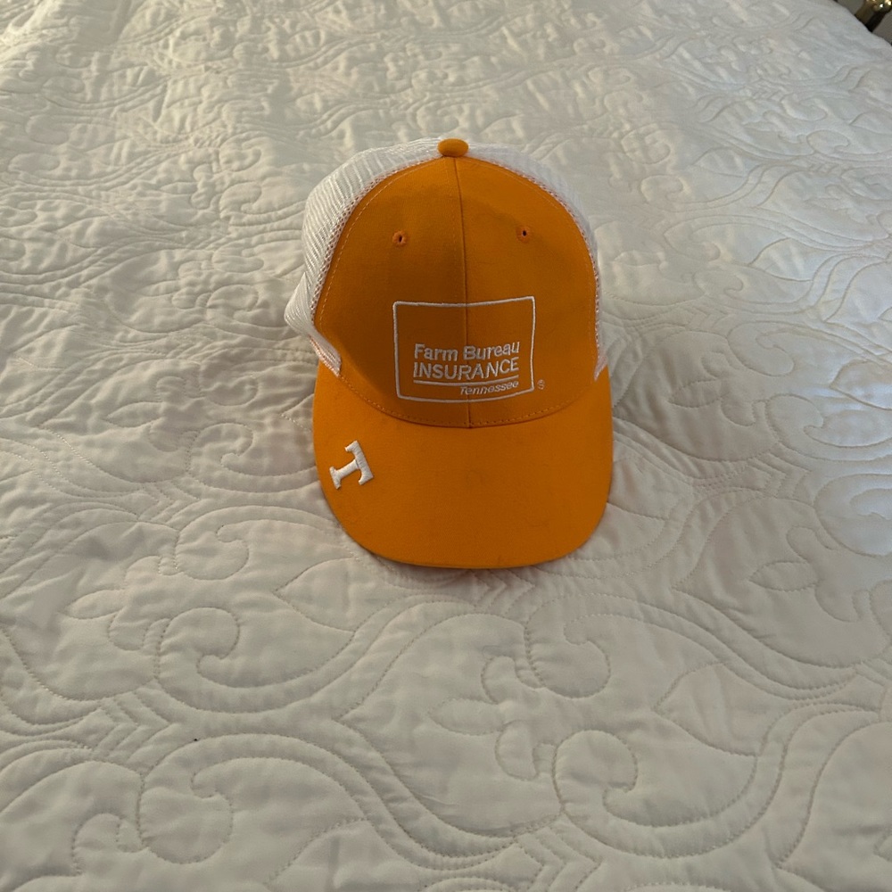 Orange and White Farm Bureau Tennessee Trucker Hat
